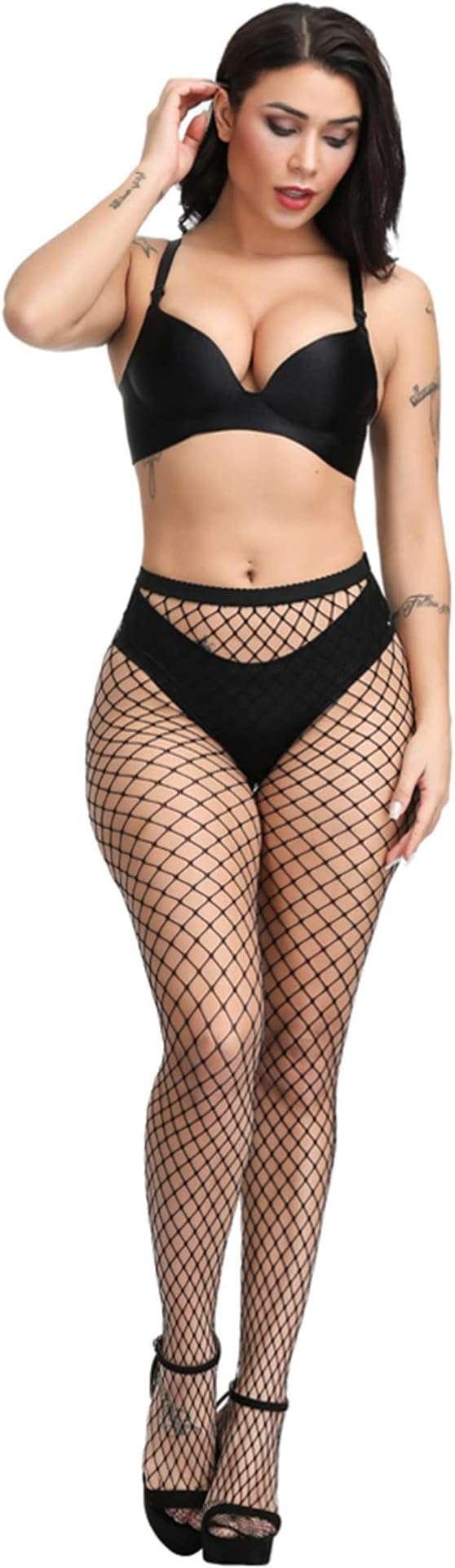 Henwarry Women's Fishnet Stockings Thigh High Wide Fishnet Tights - Image 2