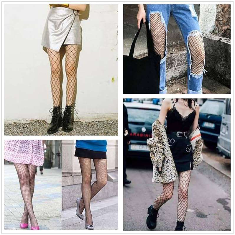 Henwarry Women's Fishnet Stockings Thigh High Wide Fishnet Tights - Image 6