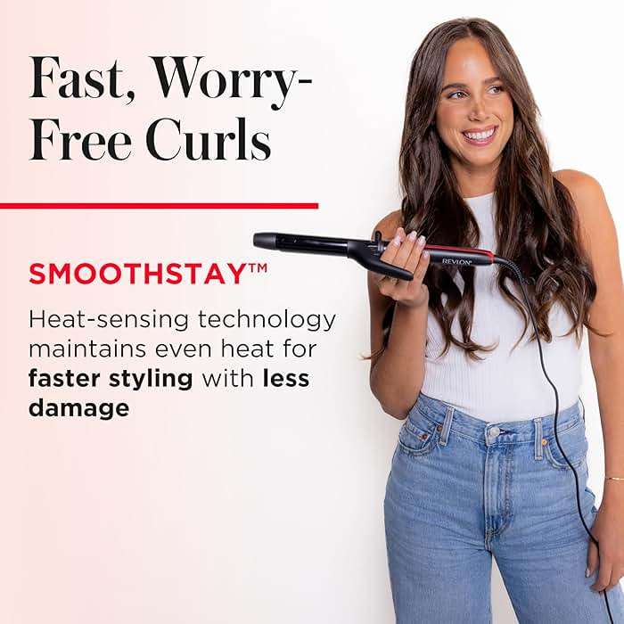 REVLON SmoothStay 1 Inch Curling Iron, Coconut Oil Infused Ceramic Curling Wand with Tourmaline Ionic Technology, Tight Bouncy Curls, Enhanced Shine, Reduced Frizz - Image 4