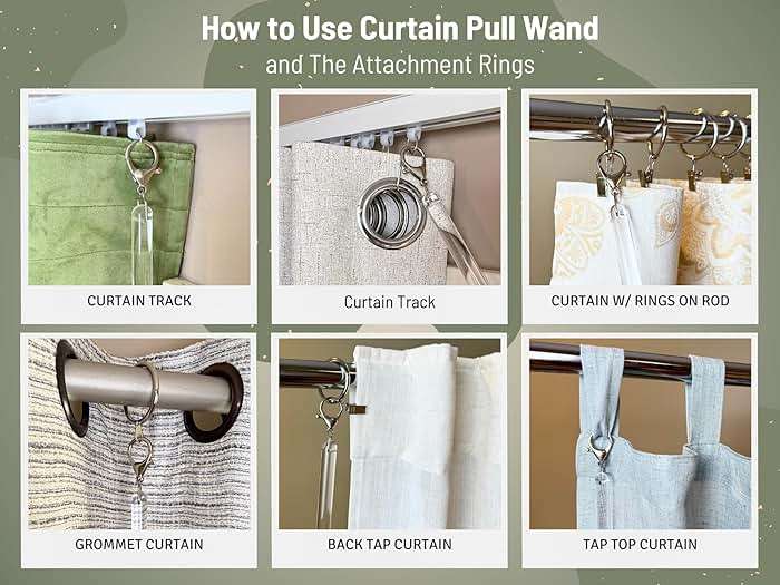 OooWow 36 inch (4 Pack) All Clear Acrylic Curtain Pull Wand - Clear Drapery Pull Rod for Opening-Closing Curtains. Versatile Curtain Wand - Invisible Drapery Wand - (36 Inch) - Image 4