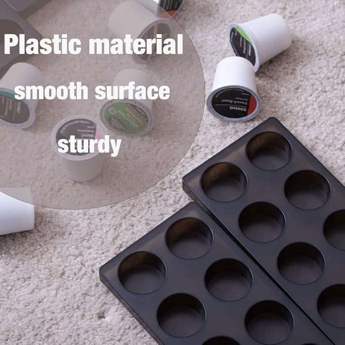 wobivcs Coffee Pod Storage Organizer for Kitchen Drawer Holders 20 K CUP, Premium Plastic Tray With Non-slip mat - Image 5