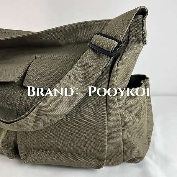 Canvas Messenger Bag Large Crossbody Bag with Multiple Pockets Canvas Shoulder Tote Bag for Women and Men - Image 7