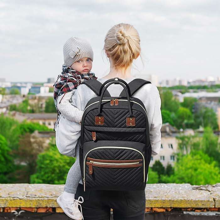 Tenot Diaper Bag Backpack for Women Large Capacity with Insulated Pockets Multifunctional Diaper Bags For Baby Girl Boy Waterproof Baby Bags For Mama Maternity Travel Bag Black - Image 6