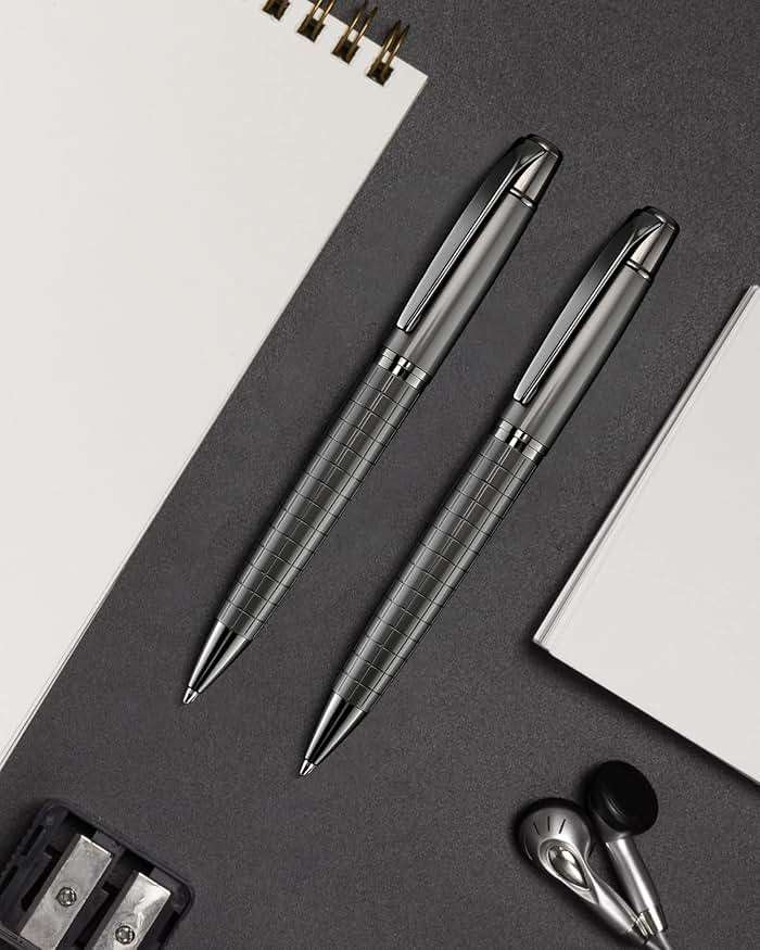 Cambond Ballpoint Pens Black Ink - Weighted Metal Twist Gun Black Pens for Police Uniform Flight Attendant Business, 1.0 mm Medium Point Smooth Writing, 3 Pens with 6 Refills (Gun Black) - Image 8