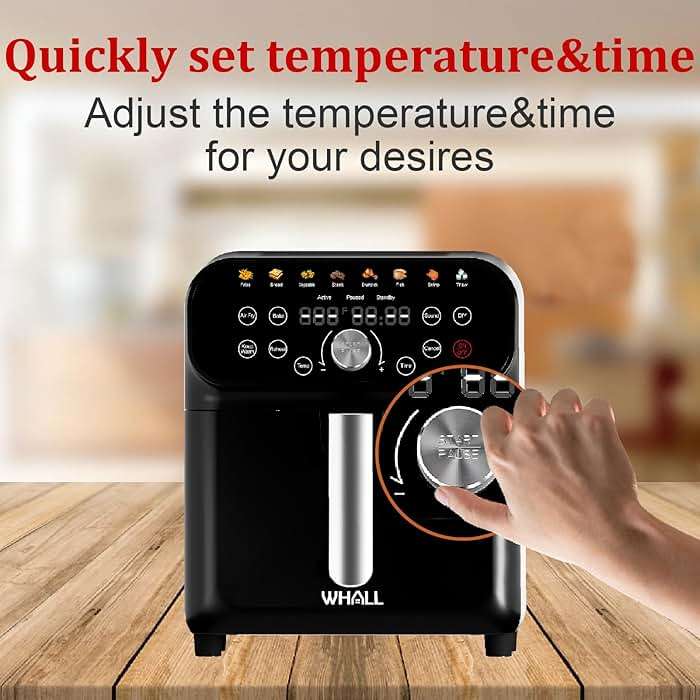 WHALL Air Fryer, 5.5QT Air Fryer Oven with LED Digital Touchscreen, 12-in-1 Cooking Functions Air fryers, Dishwasher-Safe Basket, Stainless Steel/BS - Image 4