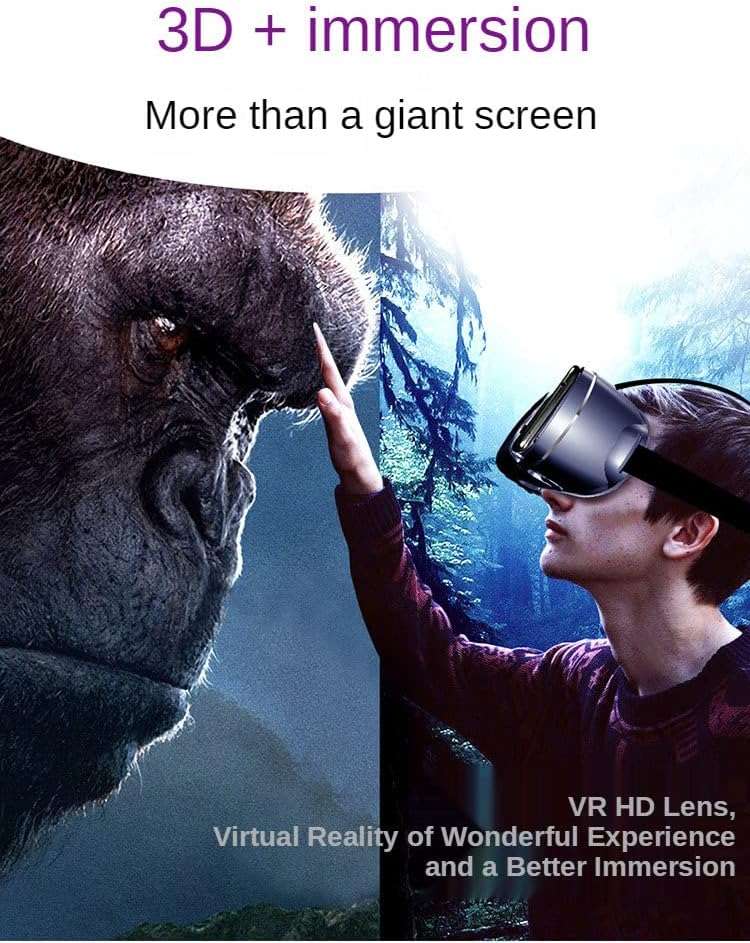 NEWSTYP 5~7inch VRG Pro 3D VR Glasses Virtual Reality Full Screen Visual Wide-Angle VR Glasses Box for 5 to 7 inch Smartphone Eyeglasses with Remote Control (Black Basic) - Image 5