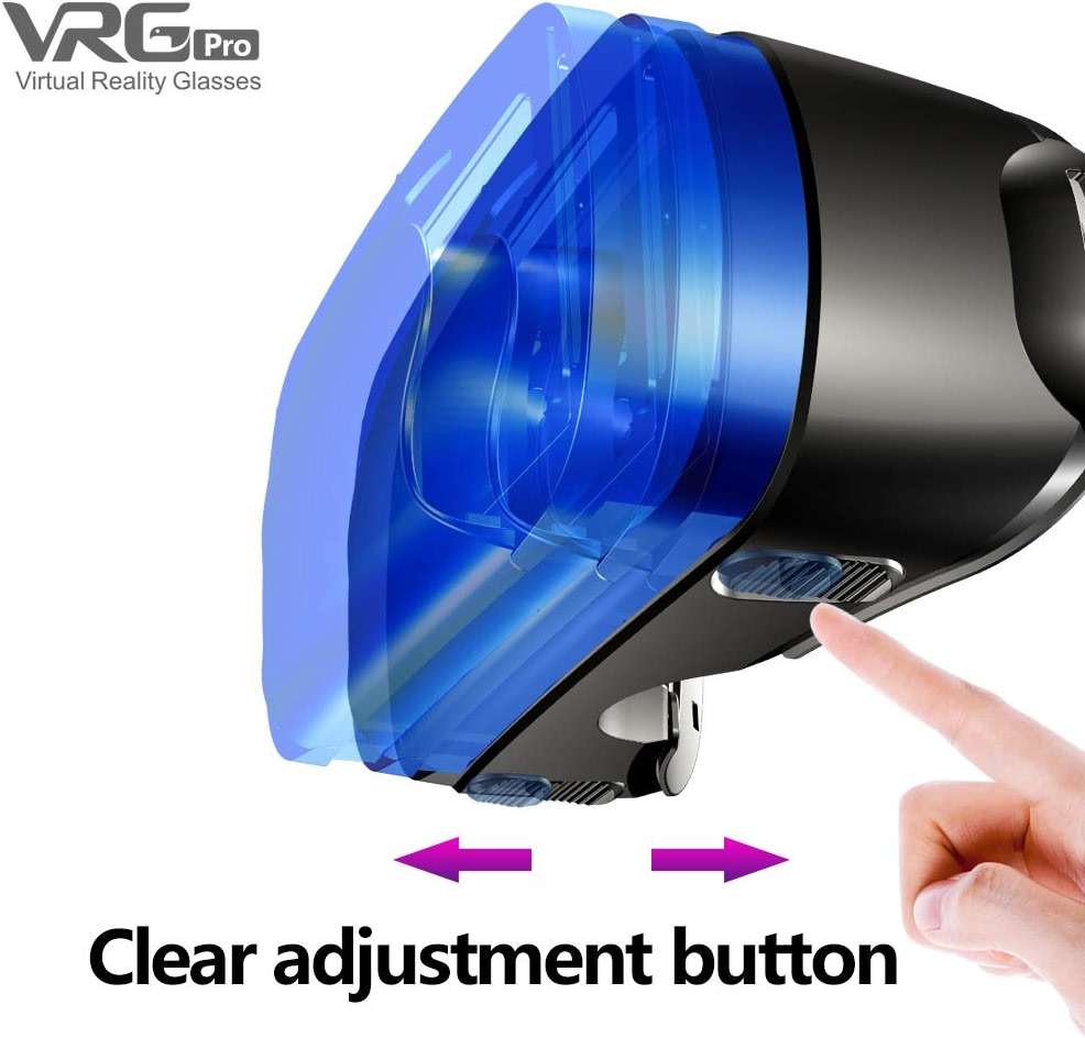 NEWSTYP 5~7inch VRG Pro 3D VR Glasses Virtual Reality Full Screen Visual Wide-Angle VR Glasses Box for 5 to 7 inch Smartphone Eyeglasses with Remote Control (Black Basic) - Image 6