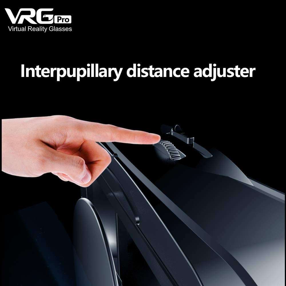 NEWSTYP 5~7inch VRG Pro 3D VR Glasses Virtual Reality Full Screen Visual Wide-Angle VR Glasses Box for 5 to 7 inch Smartphone Eyeglasses with Remote Control (Black Basic) - Image 7