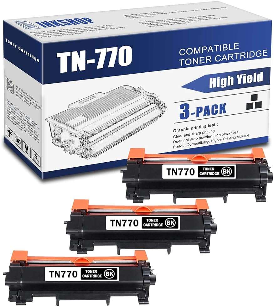 TN770 Compatible TN-770 Black High Yield Toner Cartridge Replacement for Brother TN-770 DCP-L2550DW MFC-L2710DW HL-L2350DW HL-L2370DW HL-L2390DW Toner.(3 Pack) - Image 1