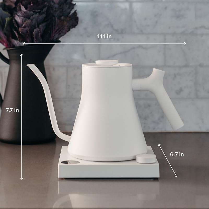 Fellow Stagg EKG Pro Electric Gooseneck Kettle - Pour-Over Coffee and Tea, Quick Heating, Precise Temperature Control, Scheduling, Built-in Brew Timer, Matte White, 0.9 Liter - Image 3