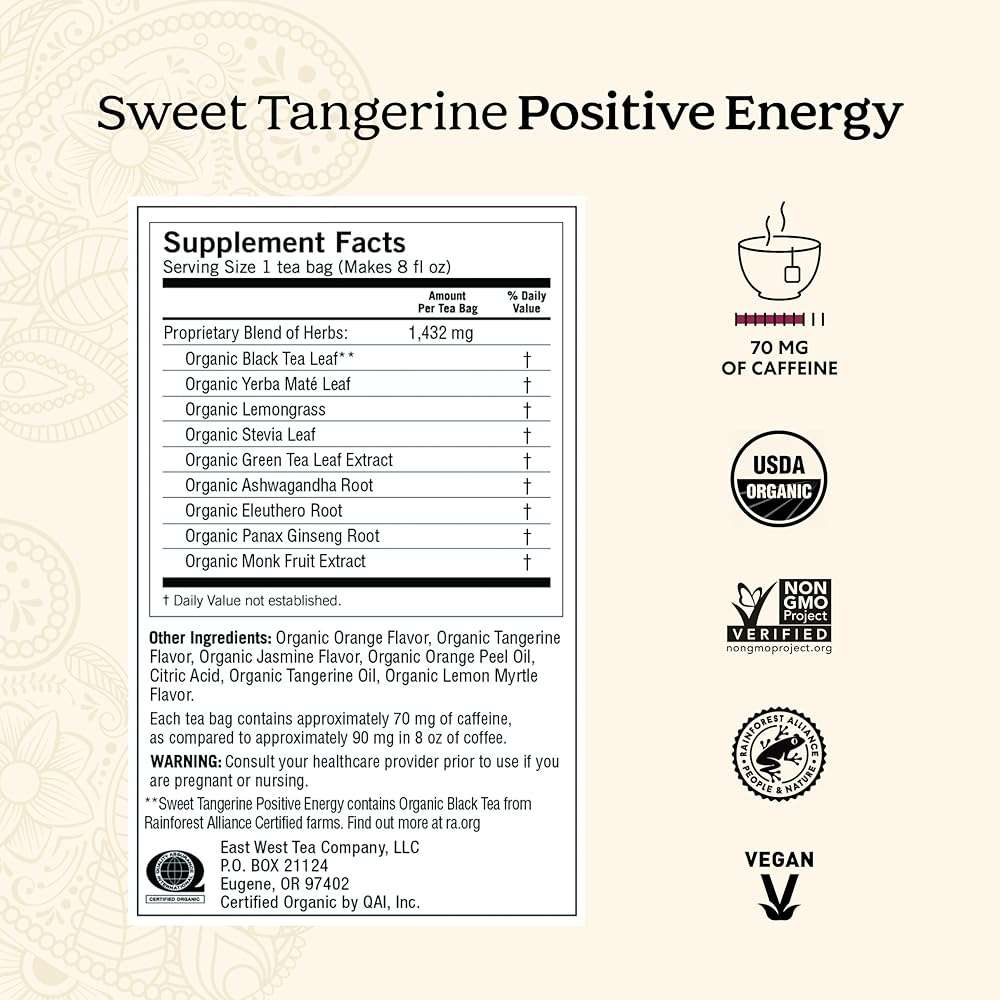 Yogi Tea - Morning Energy Variety Pack (3 Pack) Includes Peach Bergamot Bright Day, Sweet Tangerine Positive Energy, Spiced Blackberry Focus - 48 Organic Tea Bags - Image 3
