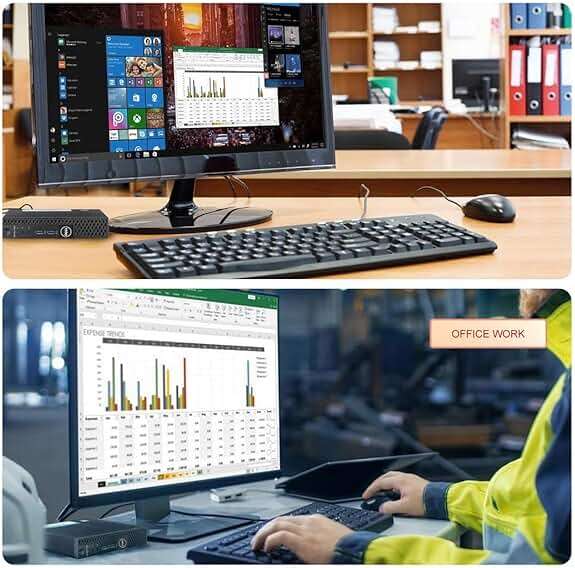 Dell Mini PC Windows 11 Micro Computer OptiPlex 3060 Desktop,i7-8700T 32GB Ram 1TB M.2 NVMe M.2 SSD,AX210 Built-WiFi 6E,HDMI Dual Monitor Support,Wireless Keyboard Mouse (Renewed) - Image 4