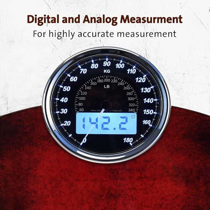 EILISON Highly Advance 2-in-1 Digital & Analog Weighing Scale for Body Weight-400lbs, 4 High Precison GX Sensor Accurate, Thick Tempered Glass, Extra Large Display (Red) - Image 2