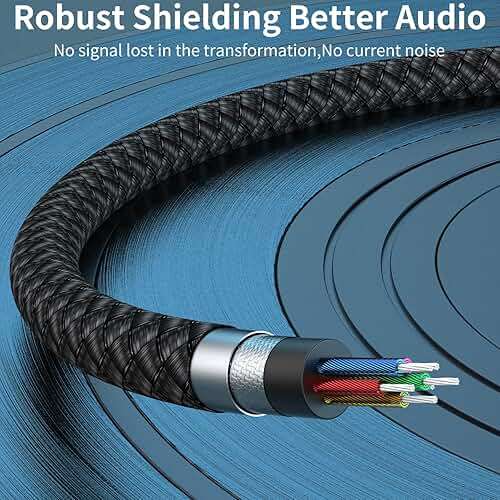 2 Pack AUX Cable, (6.6ft/2m, Hi-Fi Sound) 3.5mm TRS Auxiliary Audio Cable Nylon Braided Cord Compatible with Car,Home Stereos,Speaker,iPod iPad,Headphones,Sony,Echo Dot,Beats (Grey) - Image 5