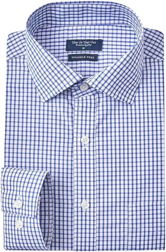 Year In Year Out Wrinkle Free Dress Shirt for Men Regular Fit Long Sleeve Wrinkle Resistant Shirt - Image 1