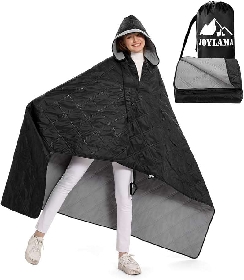 JOYLAMA Outdoor Camping Blanket, Fleece Waterproof Stadium Blanket with Portable Bag, Lightweight for Cold Weather, Sports, Pet, Beach, Picnic, Stadium, Travel, Car, 79 * 54inch - Image 1