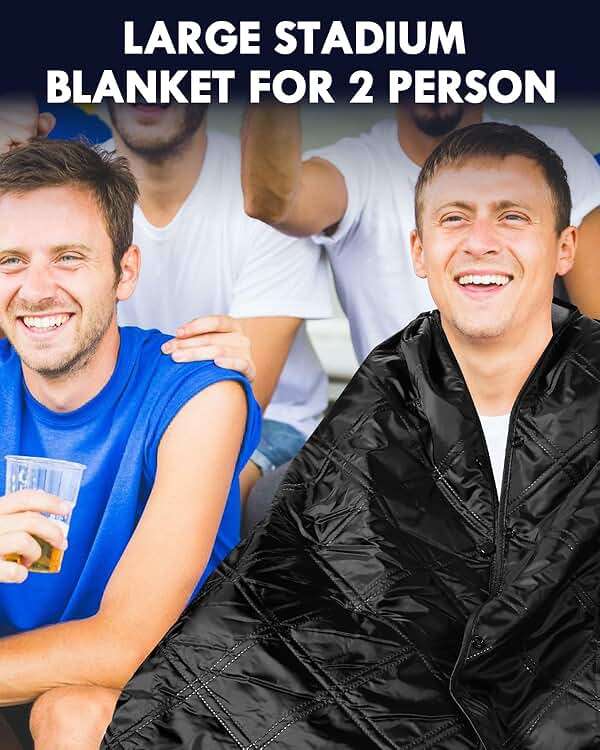 JOYLAMA Outdoor Camping Blanket, Fleece Waterproof Stadium Blanket with Portable Bag, Lightweight for Cold Weather, Sports, Pet, Beach, Picnic, Stadium, Travel, Car, 79 * 54inch - Image 5