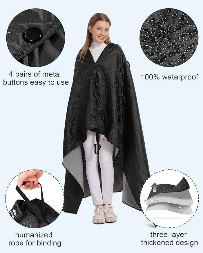 JOYLAMA Outdoor Camping Blanket, Fleece Waterproof Stadium Blanket with Portable Bag, Lightweight for Cold Weather, Sports, Pet, Beach, Picnic, Stadium, Travel, Car, 79 * 54inch - Image 6