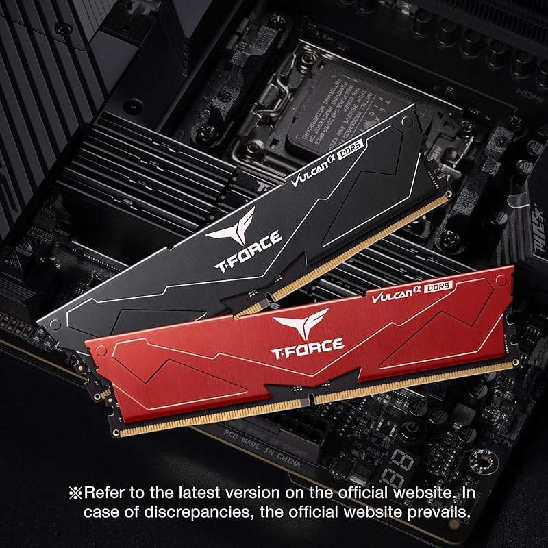 TEAMGROUP T-Force Vulcan Alpha DDR5 Ram 32GB Kit (2x16GB) 5600MHz (PC5-44800) CL40 Desktop Memory Module Ram (Black) AMD Optimized Memory FLABD532G5600HC40BDC01 - Image 5