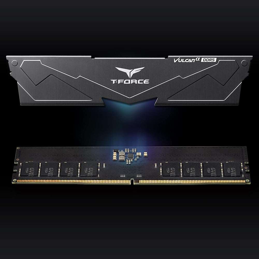TEAMGROUP T-Force Vulcan Alpha DDR5 Ram 32GB Kit (2x16GB) 5600MHz (PC5-44800) CL40 Desktop Memory Module Ram (Black) AMD Optimized Memory FLABD532G5600HC40BDC01 - Image 6