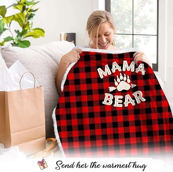 Vprintes Mama Bear Wearable Blanket Hoodie - Gifts for Mom - Mothers Day Gifts for Wife from Husband - Mom Birthday Gift Ideas - Image 3