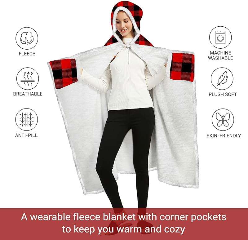 Vprintes Mama Bear Wearable Blanket Hoodie - Gifts for Mom - Mothers Day Gifts for Wife from Husband - Mom Birthday Gift Ideas - Image 4