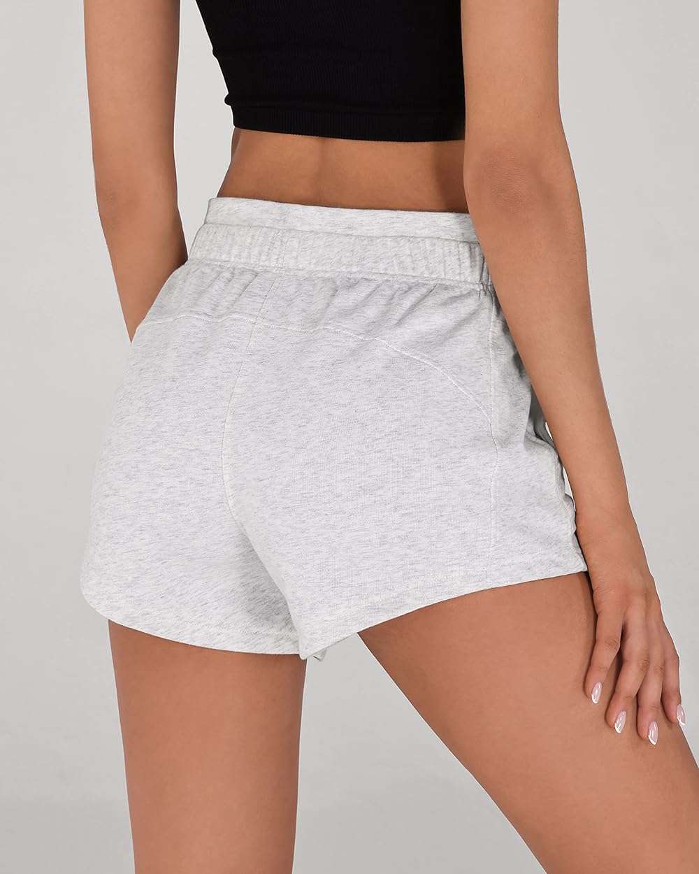 ODODOS Women's Sweat Shorts with Pockets Cotton French Terry Drawstring Summer Workout Casual Lounge Shorts - Image 2