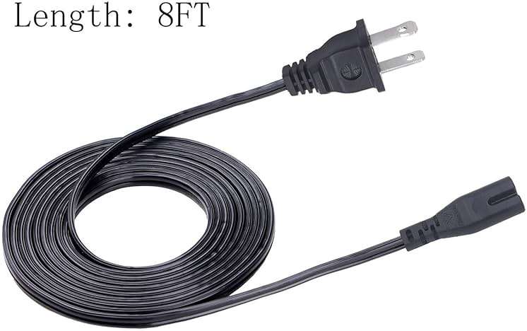 2 Prong Power Cord Replacement for JBL Partybox Encore Essential Bluetooth Speaker Audio System ONN.100008736 Power Cord 8ft IEC C7 AC Cable - Image 3