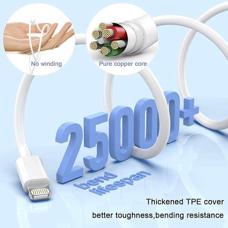 iPhone Charger Fast Charging,10FT iPhone Charger [Apple MFi Certified] 2Pack Long Charging Cable with 20W USB C Charger Block with USBC to Lightning Cable Compatible with iPhone 14 13 12 11 Pro Max Xr - Image 5
