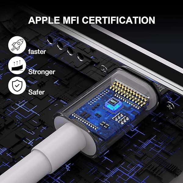 iPhone Charger Fast Charging,10FT iPhone Charger [Apple MFi Certified] 2Pack Long Charging Cable with 20W USB C Charger Block with USBC to Lightning Cable Compatible with iPhone 14 13 12 11 Pro Max Xr - Image 6