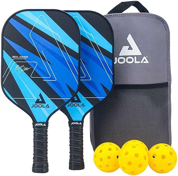 JOOLA Pickleball Paddles Set of 2 – Multiple Colors - Reinforced Fiberglass Surface – Lightweight, Durable, Beginner-Friendly Racket Design – Set Includes Balls & Bag – USAP Approved - Image 1