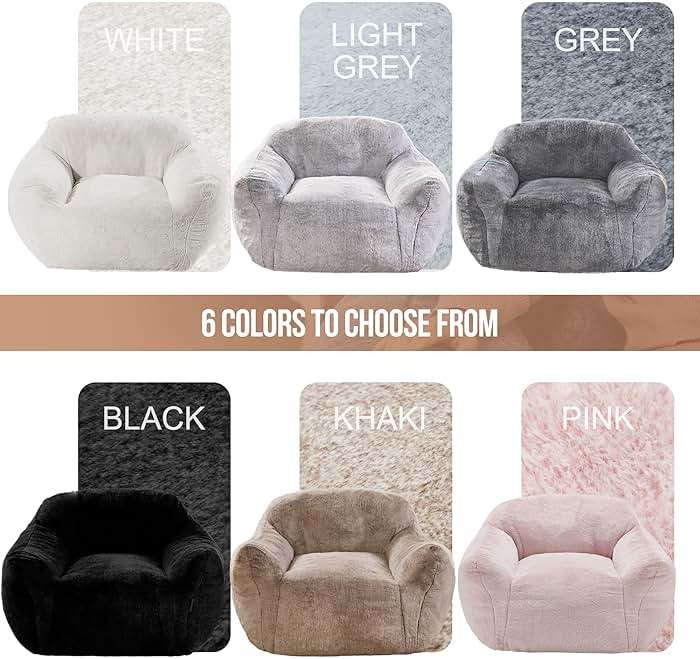 Homguava Beanbag Chair Bean Bag Chairs for Adults Bean Bags Giant Bean Bag Sofa with Spacious Cushion Bean Bag Couch with Armrest Large Bean Bag Chair with Filler for Living Room Bedroom (Light Grey) - Image 7