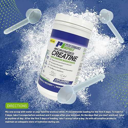 Performance Inspired Nutrition Micronized Creatine Monohydrate – 100% Pure, Unflavored, No Fillers – Supports Muscle Growth & Recovery – 1.1 lb - Image 3
