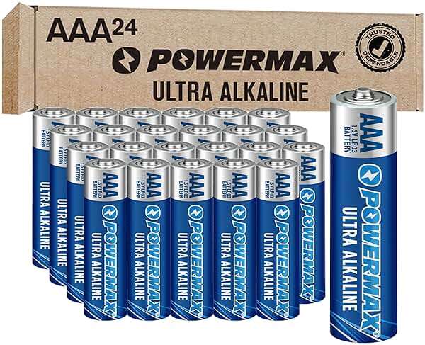 Powermax 24-Count Triple AAA Batteries, Ultra Long Lasting Alkaline Battery for Home and Office, 10-Year Shelf Life, Reclosable Packaging - Image 1