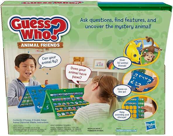 Hasbro Gaming Guess Who? Animal Friends Game | 2 Double-Sided Animal Sheets | 2-Player Board Games for Kids | Easter Gifts for Boys and Girls | Ages 6+ (Amazon Exclusive) - Image 3