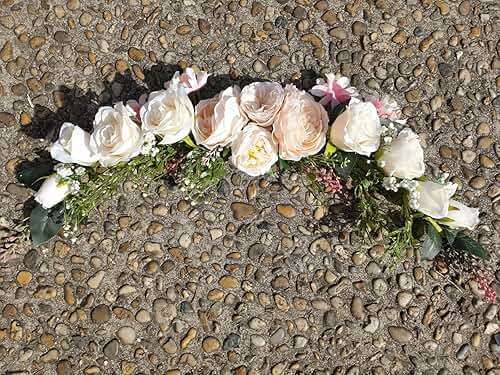 Arch Flowers, OrgMemory Artificial Floral Swags, 20" Length in Bent, Decorative Swag, Artificial Flower Swag for Door Party Wall Home Decor (Champagne) - Image 8