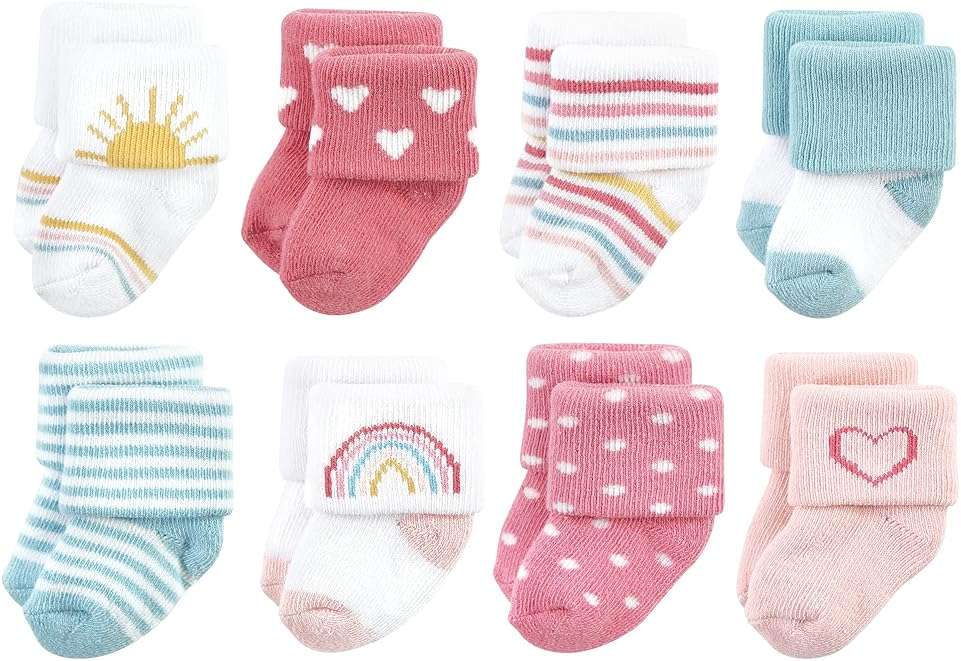 Hudson Baby baby-girls Cotton Rich Newborn and Terry Socks - Image 1