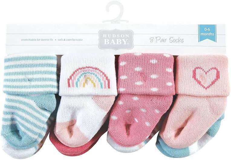 Hudson Baby baby-girls Cotton Rich Newborn and Terry Socks - Image 2