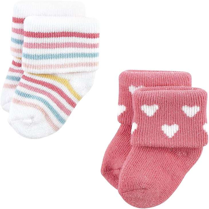 Hudson Baby baby-girls Cotton Rich Newborn and Terry Socks - Image 3