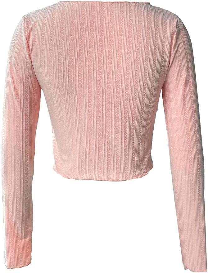 Fanvereka Women Lace Stitching V-Neck Fairy Crop Tops Y2K Long Sleeve Tight Shirt Spring Fall Downtown Girl Coquette Clothing - Image 5