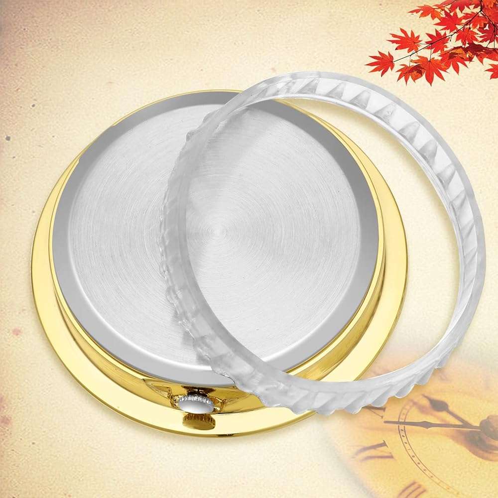 Outus 6 Pack Mini Clock Insert 1.5 Inch (37 mm) Replacement Round Quartz Movement Clock Faces for Crafts White Dial Gold Silver Tone Bezel with Roman Numerals Fit 1.4 Inch Diameter Hole - Image 4