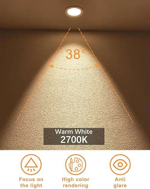 GOHDLAMP 12 Pack MR16 LED Light Bulbs, 50 Watt Equivalent Landscape Light Bulbs, 2700K Warm White 5W 12V Spotlight Bulb, Non-Dimmable, 38 Degree Beam Angle for Landscape, Recessed, Track Lighting - Image 2