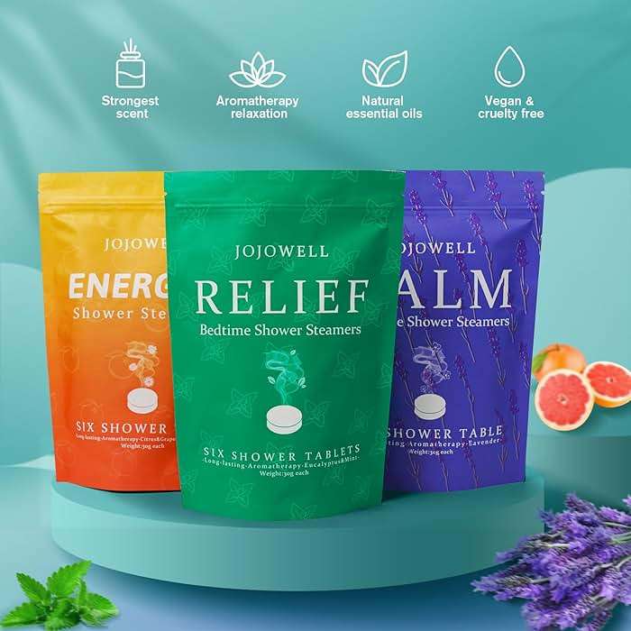 JoJowell Shower Steamers Aromatherapy - 18 Pack Birthday Gifts for Women Men, Fathers Day Gift for Dad Husband from Wife Daughter, Self Care with Natural Essential Oils Relaxation Home SPA - Image 2