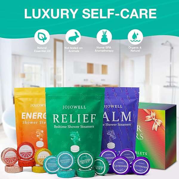 JoJowell Shower Steamers Aromatherapy - 18 Pack Birthday Gifts for Women Men, Fathers Day Gift for Dad Husband from Wife Daughter, Self Care with Natural Essential Oils Relaxation Home SPA - Image 5