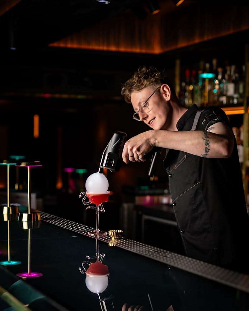 Flavour Blaster Cocktail Bubble & Smoke Gun Kit | Smoking Cocktail Machine, Edible Bubbles & Aroma | Smoke Bubble Gun for Elevating Drinks & Food with Flavor-Rich Clouds | Cocktail Gift Sets | Black - Image 2