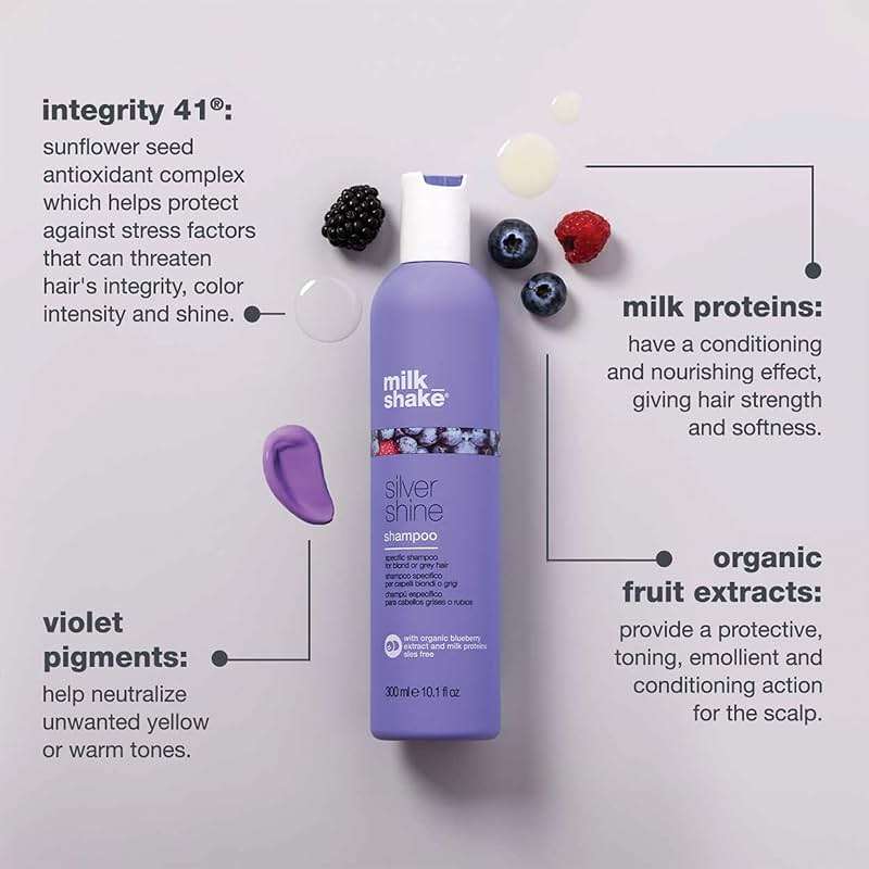 milk_shake Silver Shine Purple Shampoo for Blonde Hair - Blonde Shampoo for Brassy Hair 100% SLES-Free - Image 3