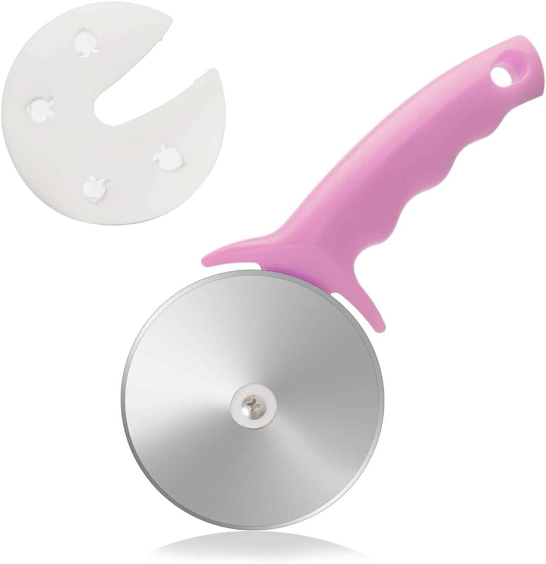 4" Pizza Cutter Wheel,Stainless Steel Large Pizza Cutter with Cover, Super Sharp Pizza Slicer-Dishwasher Available,Smooth Rotating Large Pizza Wheel Cutter Safe with Healthy Material (Rosy, 4 inch) - Image 1