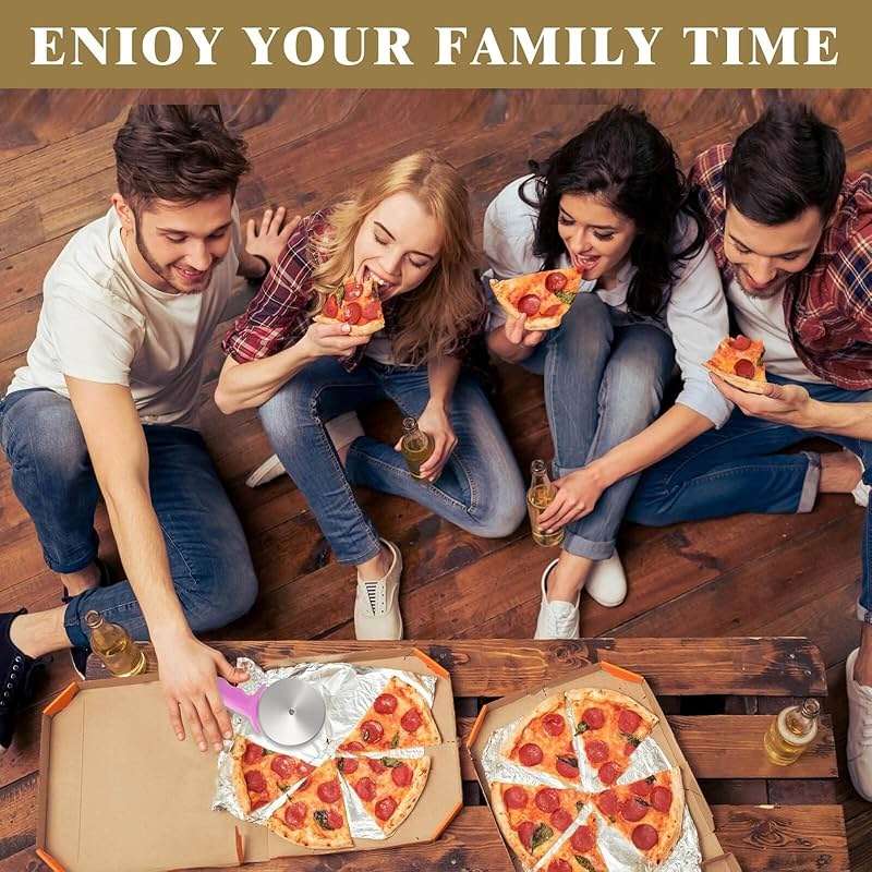4" Pizza Cutter Wheel,Stainless Steel Large Pizza Cutter with Cover, Super Sharp Pizza Slicer-Dishwasher Available,Smooth Rotating Large Pizza Wheel Cutter Safe with Healthy Material (Rosy, 4 inch) - Image 4