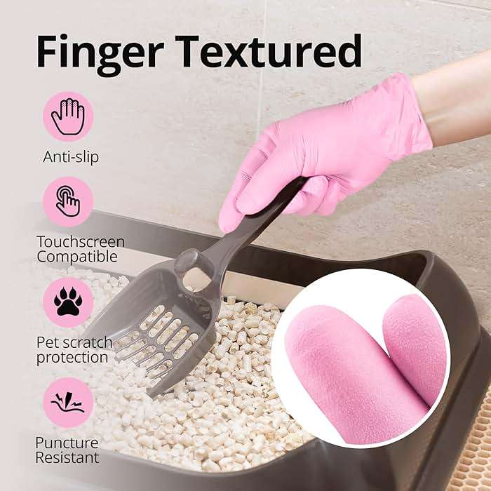 SwiftGrip Pink Nitrile Gloves, 3-mil, Industrial Gloves Disposable Latex Free, for Cleaning & Esthetician, Rubber Powder-Free, 100-ct Box (Small) - Image 4