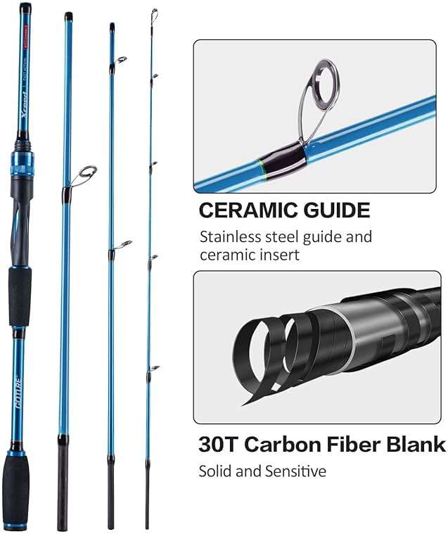 Goture Travel Fishing Rods, 4 Piece Fishing Pole with Case/Bag, Casting/Spinning Rod,Ultralight Fishing Baitcasting Rod 7ft for Saltwater Trout, Bass, Walleye, Pike - Image 4
